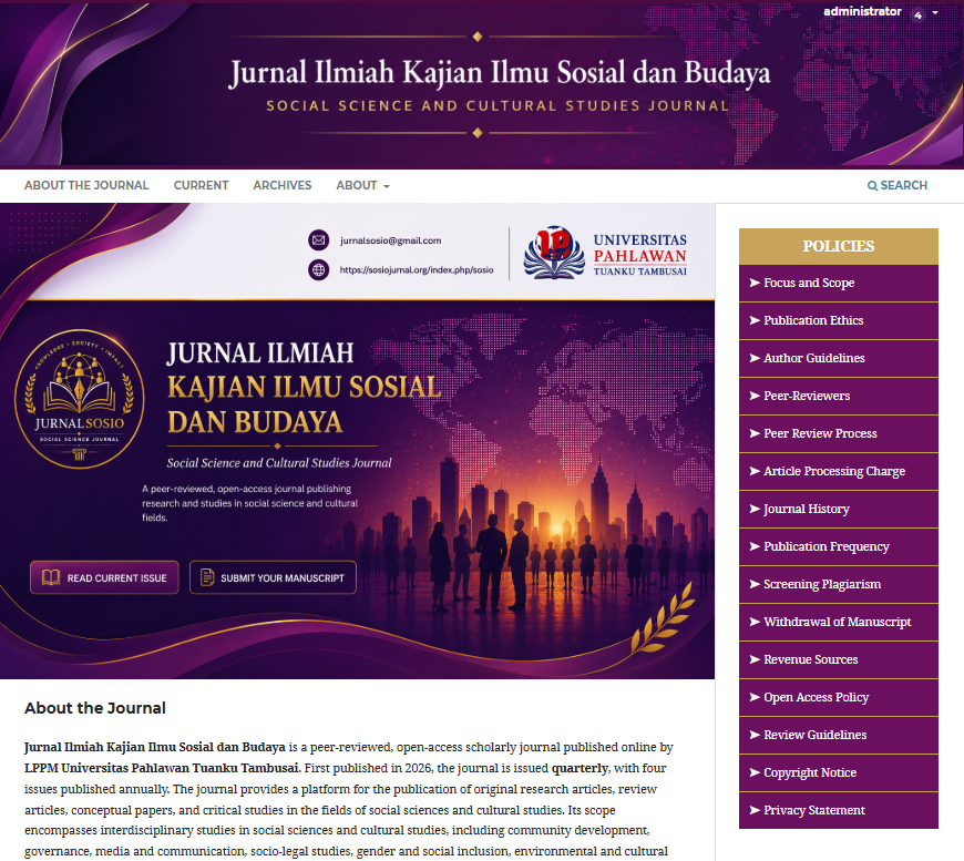 Jurnal Ilmiah Kajian Ilmu Sosial dan Budaya