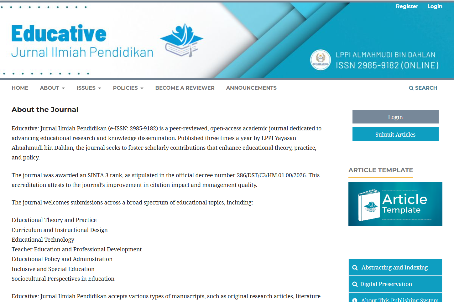 Educative: Jurnal Ilmiah Pendidikan