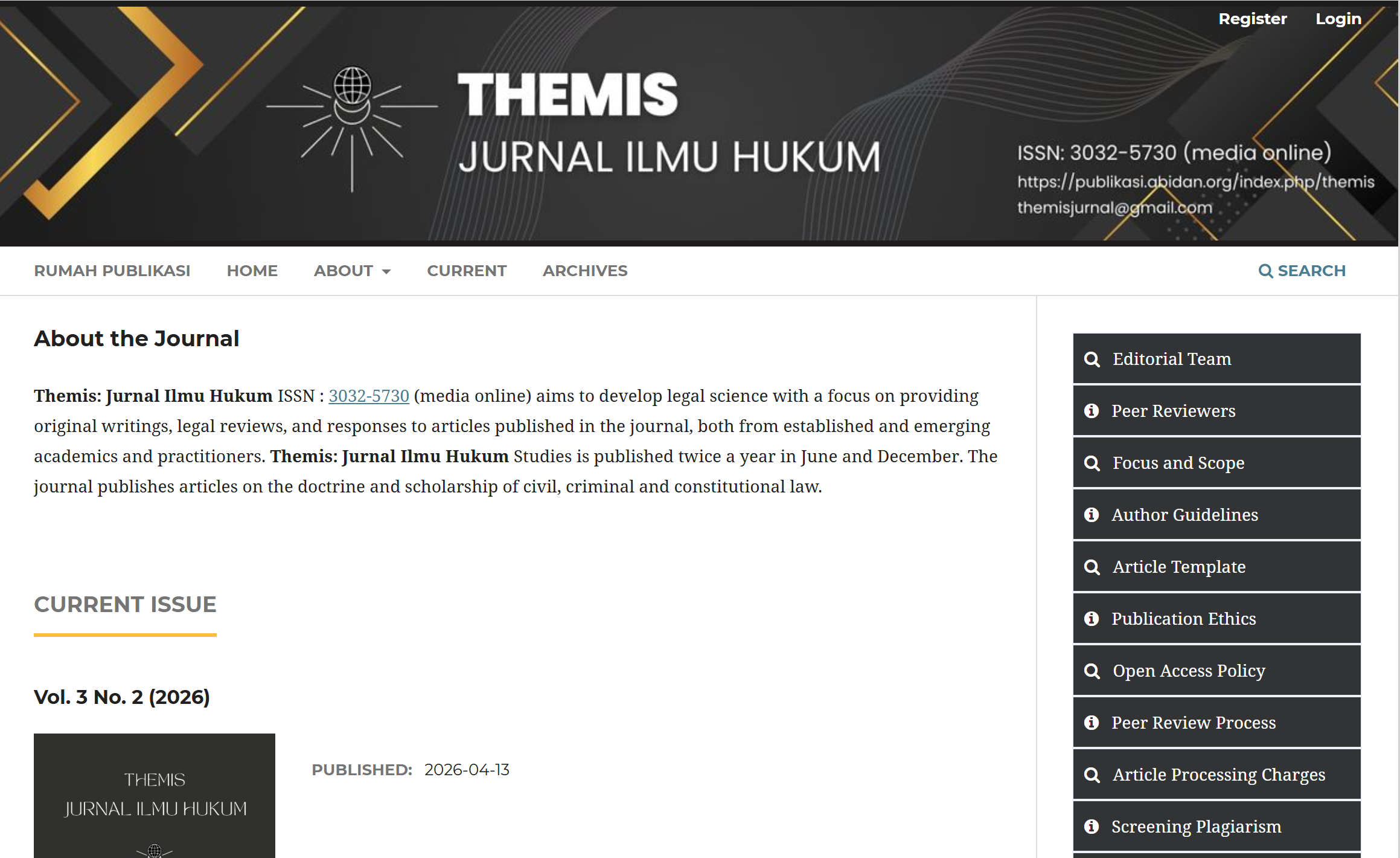 Themis: Jurnal Ilmu Hukum